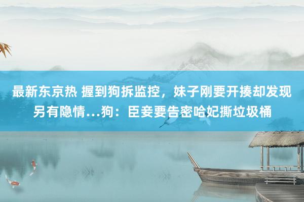 最新东京热 握到狗拆监控，妹子刚要开揍却发现另有隐情…狗：臣妾要告密哈妃撕垃圾桶