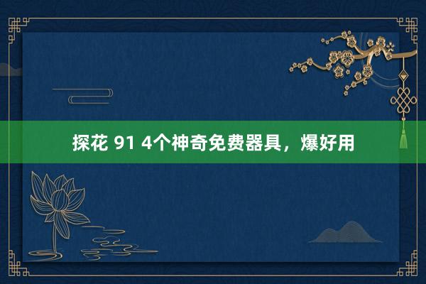 探花 91 4个神奇免费器具，爆好用