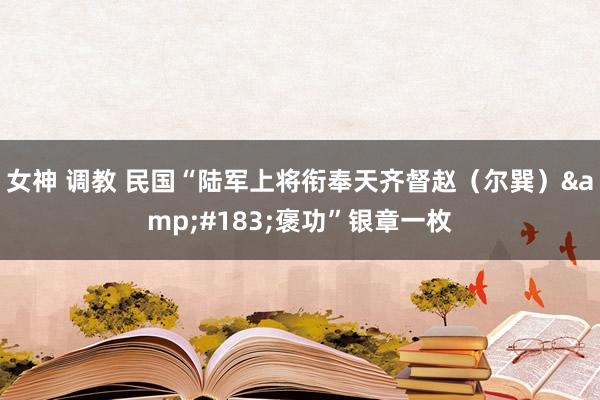 女神 调教 民国“陆军上将衔奉天齐督赵（尔巽）&#183;褒功”银章一枚